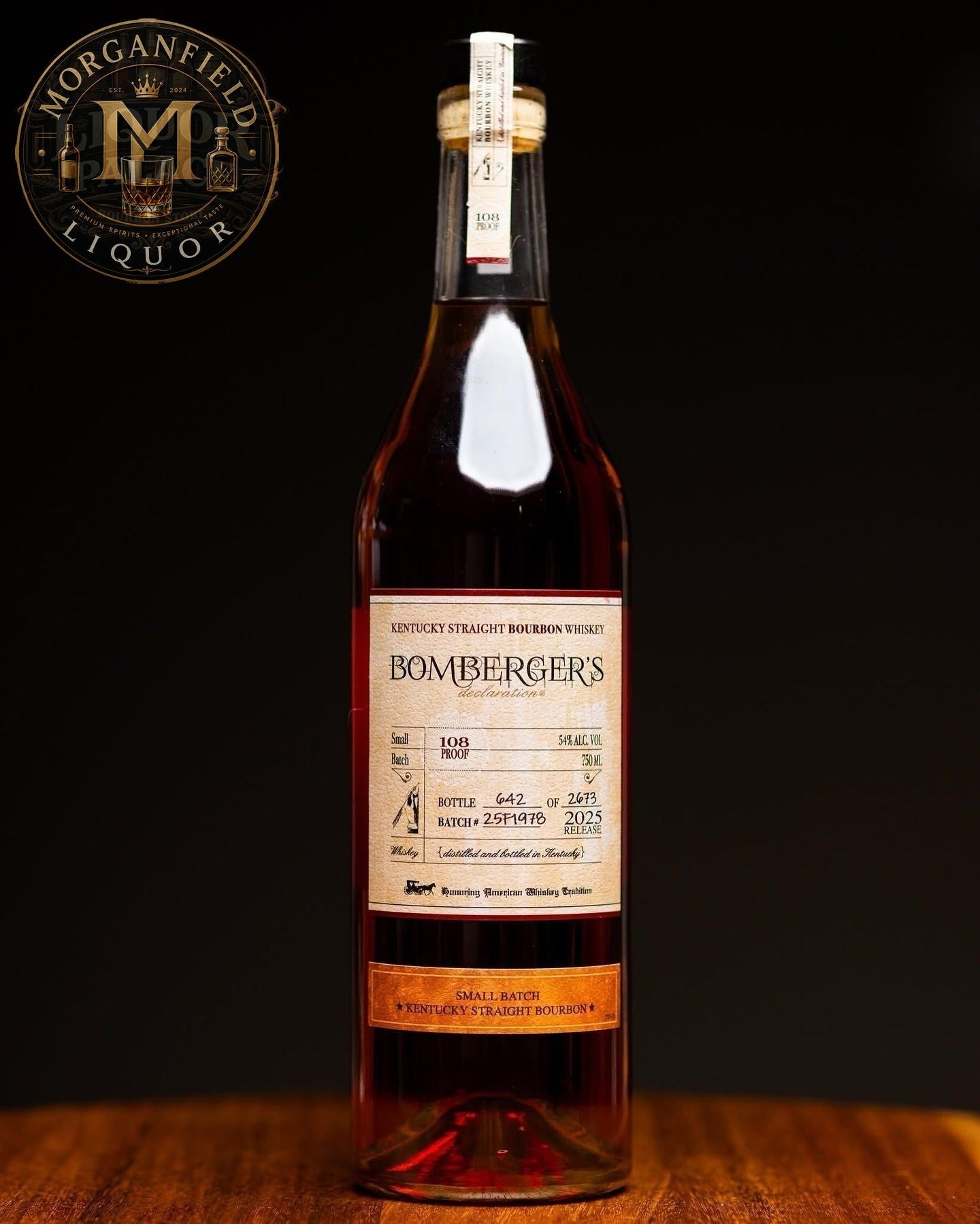 Bomberger’s Declaration 2025 Release – 54% ABV (108 Proof)