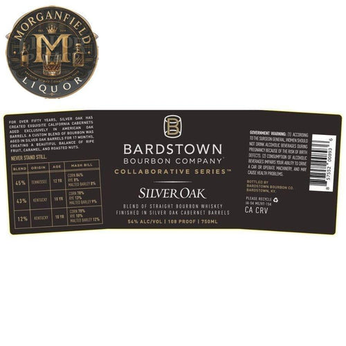 Bardstown Bourbon Silver Oak Finish – 54% ABV (108 Proof)