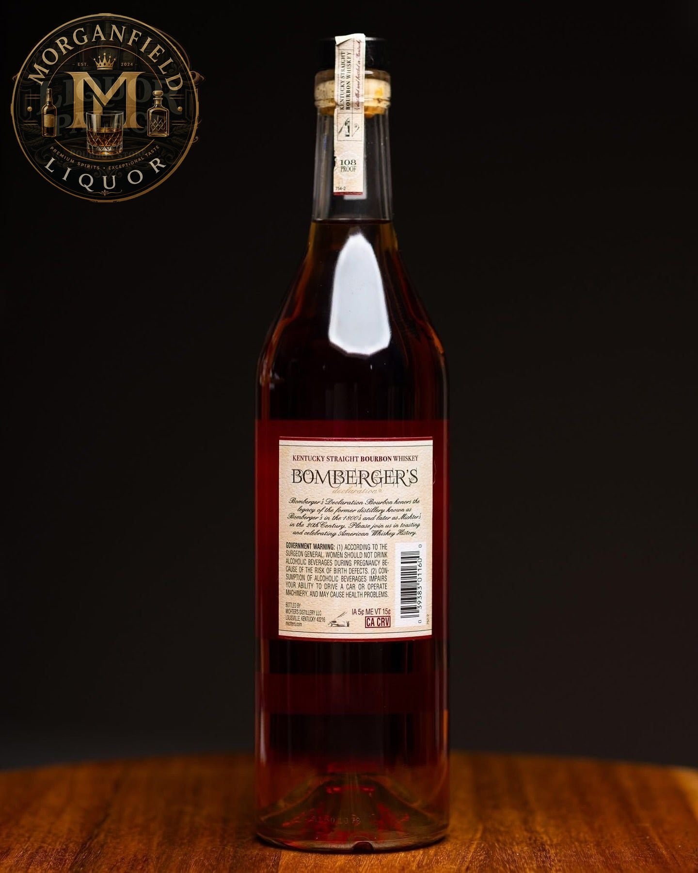 Bomberger’s Declaration 2025 Release – 54% ABV (108 Proof)