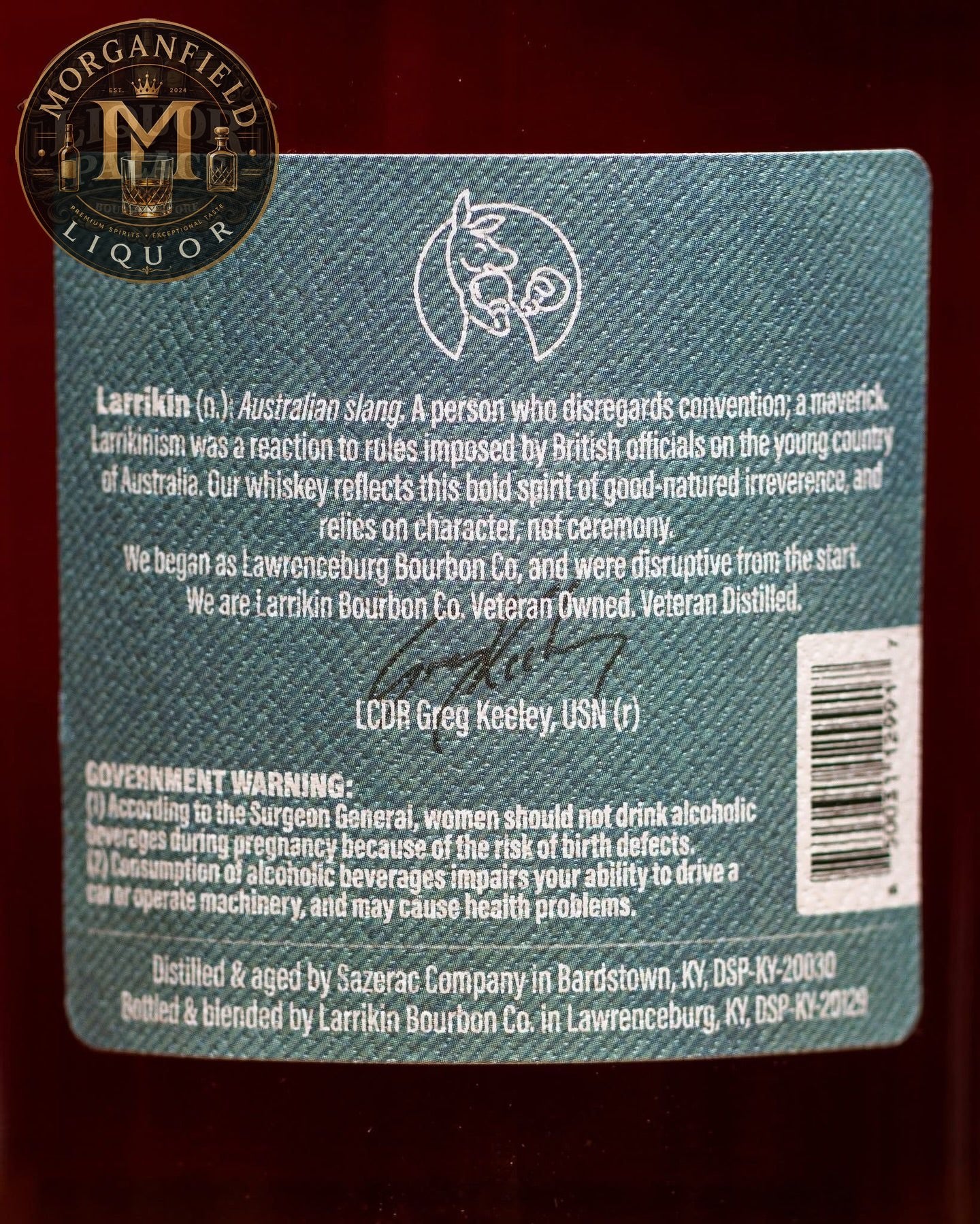 Larrikin Bottled-In-Bond – 50% ABV (100 Proof)